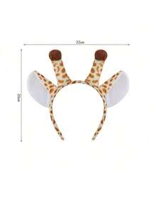 New Fashion Creative Versatile Plush Mouse Headband, Cartoon Animal Ear Headpiece Set, Suitable For Parties, Banquets, Halloween, Cute Animal Headdress - Giraffe - View 4