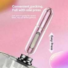 1 Pc Mini Metal Refillable Perfume Bottle Portable Travel Size Decorative Perfume Atomizer For Women And Girls Elegant Design Perfect For Handbags And Purse Essential Oil Dispenser With Premium Finish Durable And Leak Proof - 粉色 - 查看 2