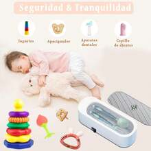 Limpiador Ultrasónico de Joyas, 45KHz Portátil and Profesional Lavadora de Joyas para Gafas, Collares, Brocha de Maquillaje, Anillos, Correa de Reloj, Aretes (Carga USB) - Blanco - Ver 5