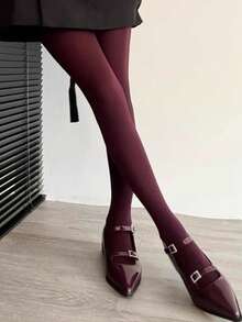 1 Pc 20D Women Stockings Red Base Layer Socks Pantyhose Subtle Color Difference Sexy Stockings Y2K Suitable For Daily Wear And Gifting To Partners Friends Christmas Halloween Best Gifts - Đỏ - Xem 2