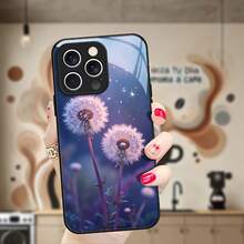 Funda de teléfono de vidrio templado para iPhone 16 15 14 13 12 11 Plus Pro Max 5G, color blanco, terciopelo, diente de león, suave y colorido - Colores mixtos - Ver 8
