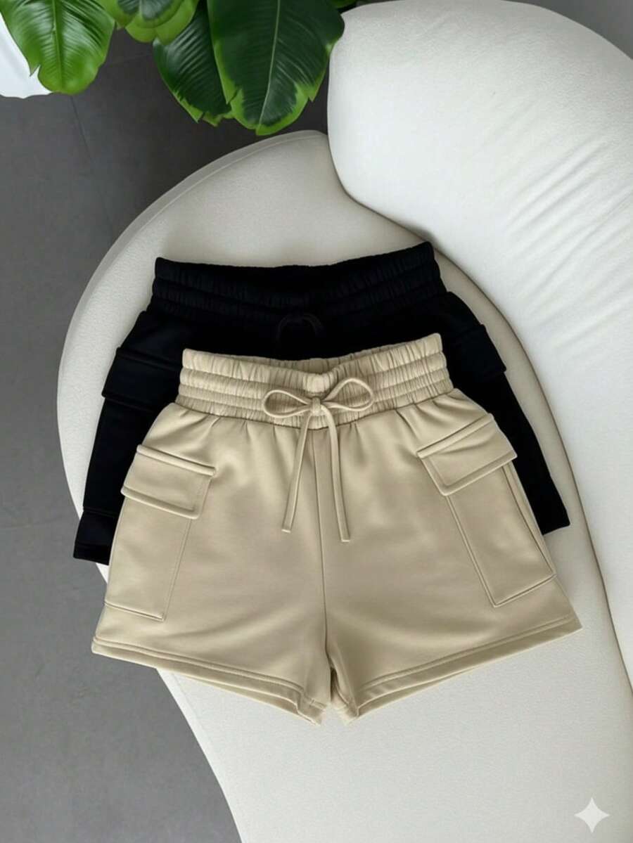 Women's Shorts Sweatpants Sweatpants Loose Shorts Comfortable Cotton - 米色 - 查看 1