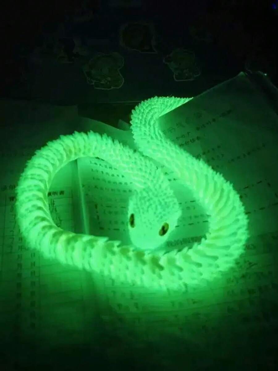 3D Printed Movable Jointed Crystal Dragon Toy Model, Colorful Decorative Display - Multicolor - View 1