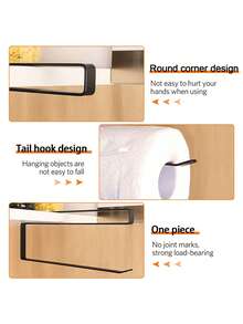 1个纸巾架，厨房纸巾架，锡箔/保鲜膜分配器，免打孔壁挂式收纳架，适用于厨房、浴室、杂物间 - 彩色 - 查看 5