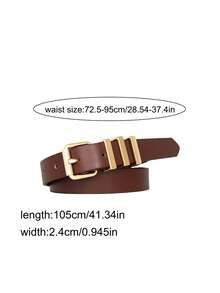 1pc, Ladies' Belt. A Selection Of Solid-Colour Fashion Belts With Gold Buckles. Versatile Belts Suitable For Dresses And Trousers, An Everyday Accessory For All Seasons. - Multicolor - View 4