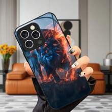 Funda de teléfono de vidrio templado ultrafina y transparente de alta gama para Apple  16 15 Pro Max 14 Plus 13 12 11 ProMax con impresión de pareja linda y genial - VL0228 - Colores mixtos - Ver 1