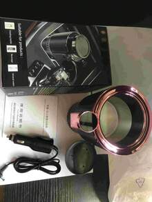 1个智能车载杯架，冷热双功能，二合一饮料架，一键温度控制，便携式瓶架，黑色，兼容18.6盎司（约530毫升）瓶装饮料，制冷温度0°C，加热温度60°C，适用于车载杯架