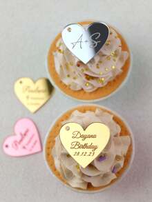 Personalized Wedding Mirror Tags With Holes Custom Acrylic Heart Tags Name Logo For Shower Favor Valentines Day Handmade Items Wedding Favors Happy Birthday Party - Heart Shape - View 5