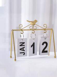 1pc Nordic Style Luxury Flip Page Calendar Desktop Organizer, Home Decor For Living Room, Entryway, Office, Bookshelf Back To School Room Decor Ornaments Home Miniature Things - Multicolor - View 19