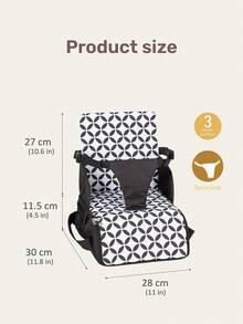 3 In 1 Multifunctional Baby Booster Seat For Kitchen Chair, Fashion Copper Coin Print, Foldable Portable Easy Go Travel Booster Seat With Straps, Universal Shoulder Bag & Storage Box For Babies And Toddlers - Holds Up To 50 Pounds, Ideal For Home Dining & Outdoor Restaurant Use - Multicolor - View 3