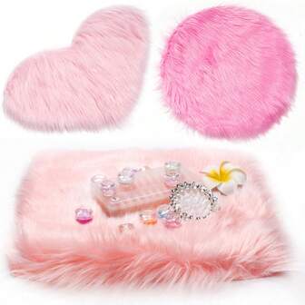 美甲拍照道具，美甲背景垫，仿毛皮美甲垫，适用于缝纫、化妆、派对、节日、新年、情人节、音乐节、婚礼礼物等场合。