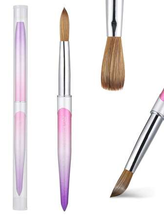 Pincel de pelo de marta kolinsky para uñas acrílicas, de buena calidad. Pincel de arte de uñas de marta con mango de madera para construcción de gel, manicura y herramientas de dibujo