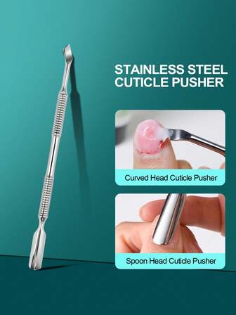 YUANDU 1개 스테인리스 스틸 큐티클 푸셔, 네일 케어를 위한 고광택 큐티클 리무버 도구