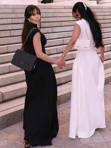 Vestidos Elegantes De Mujer Wedding Guest Dress Women Prom Dresses New Autumn Women's Clothing - Pure Color Sleeveless Fashionable Dress With Elegant Style, Fitted And Pleated Long Dress - 黑色 - 查看 3