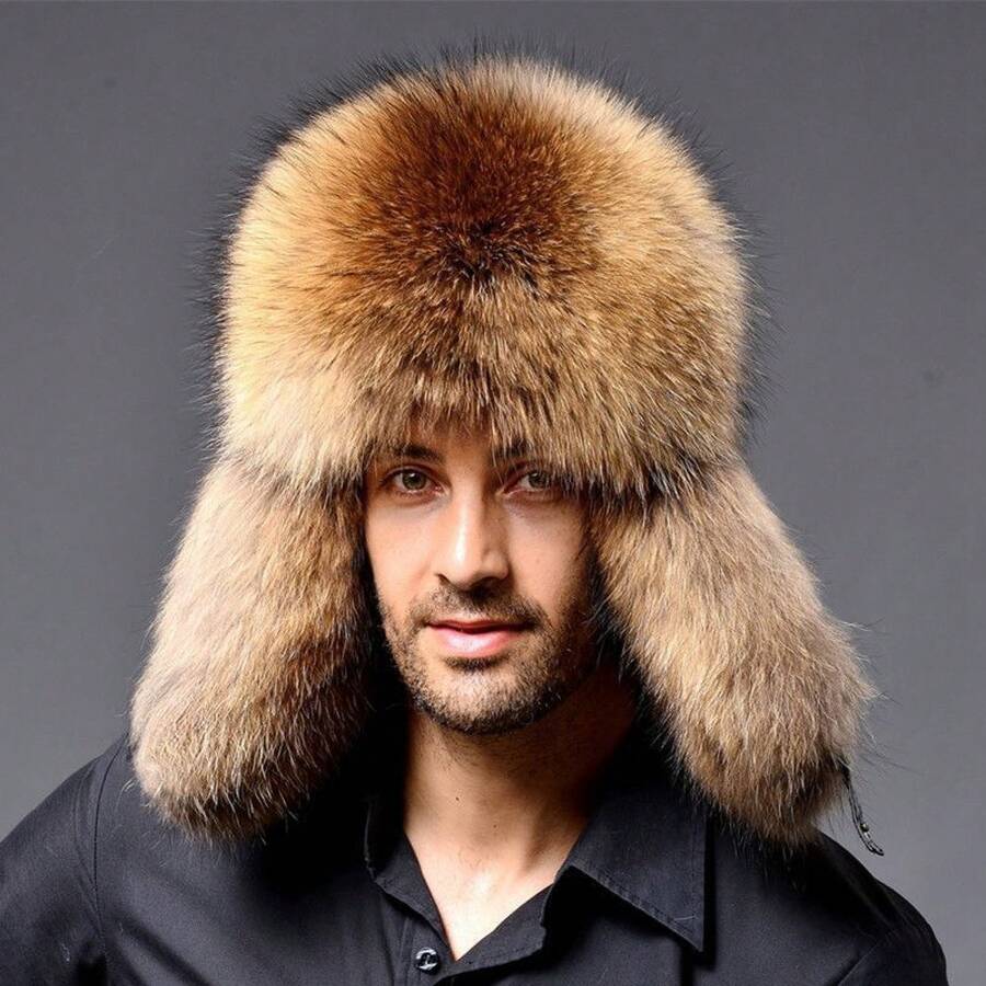 1 Pc Men'S Winter Artificial Fur Thickened Outdoor Cold Proof Ear Protection Hat - 棕色 - 查看 1
