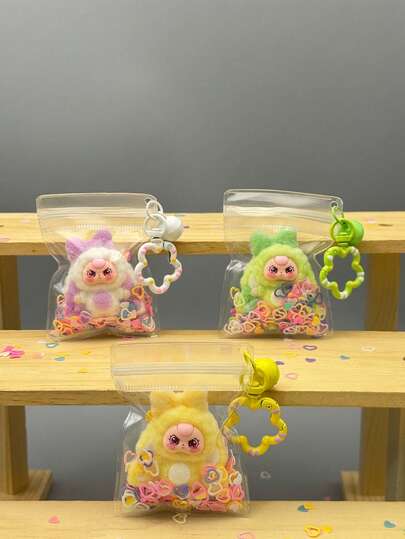 1pc Flocked Large Series Creative Toy, Party Carnival Gift, Teenage Desktop Pendant, Christmas Pendant, Cute Pink Bag Pendant, Keychain, Suitable For Children And Students Gift, Teacher Wholesale Prize, Birthday Decoration Diary Gift Box, Christmas Limited Edition Gift