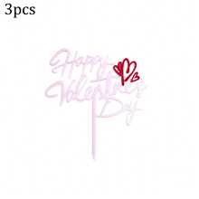 1 cái/3 cái/6 cái Đầu bánh cưới bằng Acrylic ngày lễ tình nhân dùng để trang trí bánh sinh nhật, tiệc ngày lễ tình nhân - Nhiều màu - Xem 16