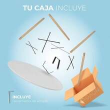 Mesa para nios Redonda Mesa Redonda Blanca para Comedor y para Actividades Infantiles Decoracin de MDF, Patas de Madera para nios y nias - inicial - Ver 9