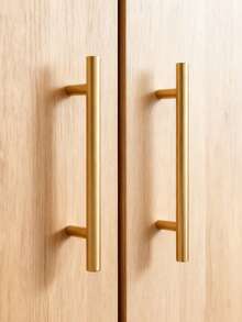 2pcs Gold Elongated Wardrobe Door Pull Handles, Aluminum Alloy Minimalist Luxury Cabinet Drawer Long Bar Pulls - Gold - View 6