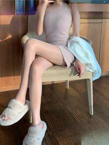 1 Pc Plus Size Women Stockings Sparkly Pearl Socks Women Internet Famous Thin Stockings Anti Run Shiny Silver Thread Horse Oil Glossy Pantyhose Sexy Stockings Y2K Suitable For Daily Wear And Gifting To Partners Friends Christmas Halloween Best Gifts 80 200 Pounds - 杏色 - 查看 2