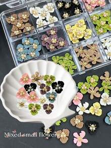 KIRAME 60-Piece Nail Art Alloy Flower Embellishments Kit,Nails Salon,Nail Supplies,Christmas Nails,New Year,Festival Gift