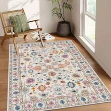 1pc Floral Vine Decorative Carpet, Bedroom Decor, Small Rug, Carpet, Home Decor, Living Room Carpet, Living Room Small Rug, Bedroom Carpet, Living Room Home Decor, Outdoor Rug, Washable Carpet - Multicolor - View 3