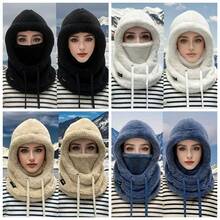 Balaclava 3 em 1 com forro de lã grossa e capuz ajustável por cordão elástico. Leve e quente, ideal para ciclismo, esqui e esportes ao ar livre. Disponível em 4 cores. Perfeita para o Dia das Mães, Dia da Independência, Dia dos Pais, festivais de música, Pamplona Bull Run, Festival Internacional de Edimburgo, Halloween, Natal, Dia dos Namorados e Ano Novo. Quente, resistente ao vento e com forro grosso. - Multicolorido - Ver 7