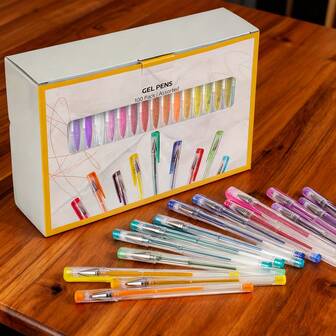 100 Gel Stifte Set für Erwachsene Malbücher - Gel Farbstifte zum Zeichnen, Schreiben & einzigartige Farben inklusive Glitzer, Neon, Standard, Symphonie, Pastelltöne & Metallic