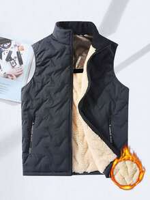 Men's Winter Thermal Fleece Vest With Graphene Heat-Locking Layer, Withstands Extreme Cold - Grey - View 3