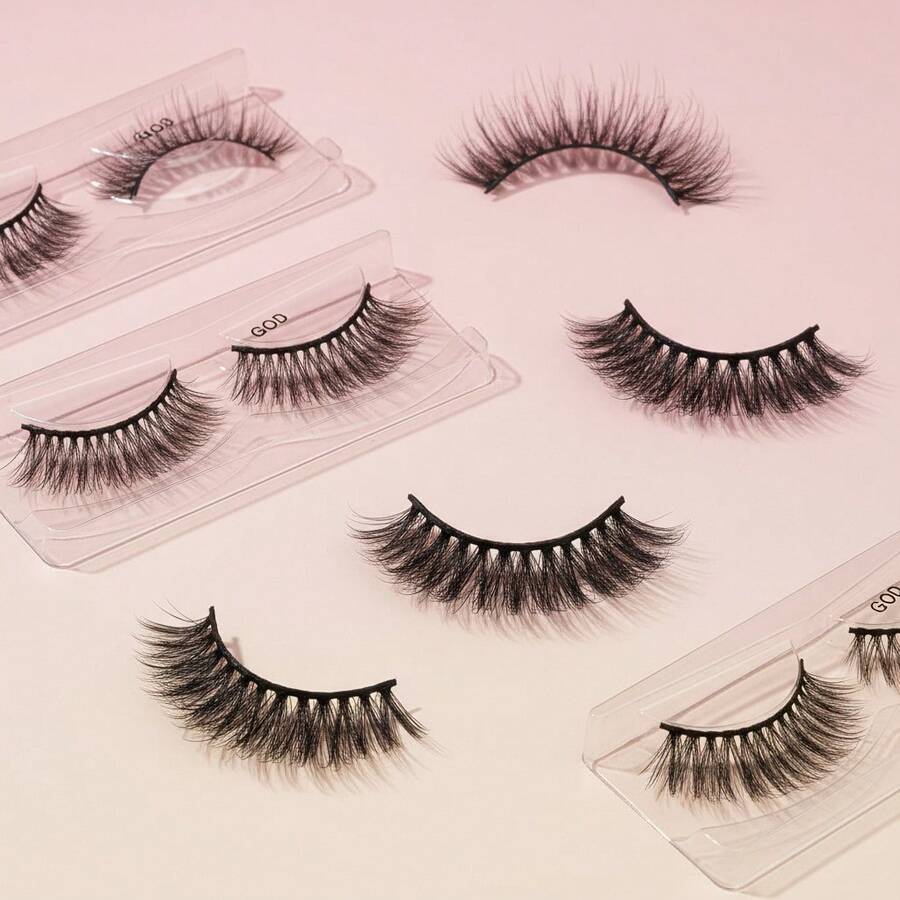 Pestañas 3D Ultra-Volumen 'Glam Lift Effect' con Fibra Suave y Acabado Profesional para Mirada Intensa Y2K & Clean Girl Beauty - Negro - Ver 1