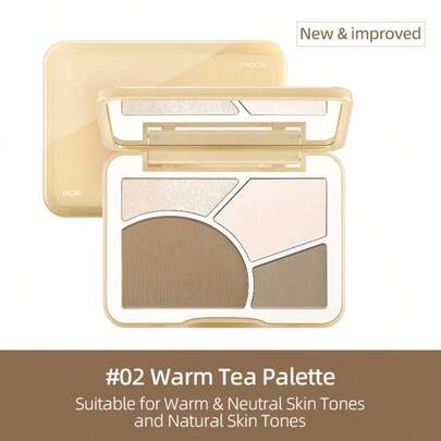 J.M.C.Y 4-Color Matte & Shimmer Highlighter & Contour Palette, Face Brightening & Shading