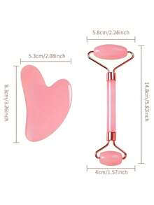 Dual-Head Facial Massage Roller & Heart-Shaped Gua Sha Board, Unisex Facial Massage Tool, Can Reduce Redness, Eliminate Puffiness, Soothe Smooth Skin, Suitable For Facial, Eye And Neck Care