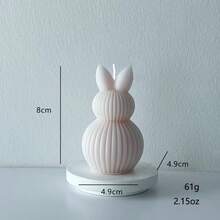 1pc Easter Striped Rabbit Shaped Scented Candle, Home Decor Gift, Weight: 61g - Multicolor - View 7