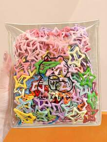 100pcs Cute Y2K Five-Pointed Star BB Hair Clips, Starry Adorable Iron Alloy BB Clips Hair Accessories - Girl Y2K Star Snap Clips, Non-Slip, Women's Accessories - Suitable For Daily Party Dopamine Colorful Party Main Character Combination Set Claw Clips Hair Claws Hair Barrettes, School Stuff, College, Set, Head Accessories - Multicolor - View 18
