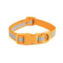 Lynxking 1 件装防水宠物项圈 防臭耐用可调节 PVC 和涤纶柔软带反光条基本款狗项圈 - 橘色 - 查看 12