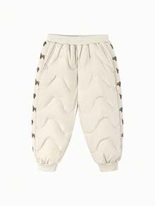 mini bala 2025 Winter Baby Boy Waterproof Down Pants, Oil-Resistant And Warm - Light Khaki - View 3