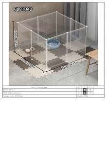 兔子围栏、狗狗围栏、带猫砂盆的室内宠物笼、猫狗笼、隔离门、围栏，可自由组合，适用于小型/中型宠物 - 彩色 - 查看 10