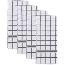 DII Trapo clásico para Platos, 100% de algodón, diseño de Ventana, para Uso Diario en la Cocina, Lavable en Lavadora, 30.48 cm x 30.48 cm, Juego de 6,(Gris Toalla de cocina) - Multicolor - Ver 2