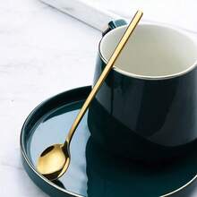 4 Pack Stainless Steel Coffee Spoon 6.7 Inch Stirring Spoons Cocktail Stirring Spoons For Coffee Tea Dessert Cake Ice Cream Cappuccino Silver - 金色 - 查看 5