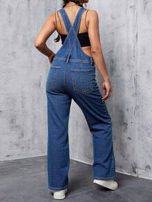 Women's Jeans, Y2K Style Overalls, Jumpsuits, Cargo Pants, Waist-Cinching And Hip-Lifting, Loose And Slimming, Suitable For All Seasons, Multiple Pockets And Simple Style Design, Perfect For Outdoor Wear, Cocktail Parties, Parties, Christmas, Nightclubs, Banquets, Film Festivals, Cinemas, Balls, Cocktail Parties, Bars, Weddings, Graduation Ceremonies, Homecoming, Birthday Parties, Rebellious Girls Festival-Themed Parties, Outdoor Outfits, Streetwear, Fashion Shows, Dates, Working Outside, Country-Style Women's Clothing, The Best Women For Going Out, Ladies' Vacation Clothing, Pantalón Jean Mujer,Women Clothes,Jeans Para Mujer,Pantalones De Mujer Jean,Ropa De Mujer,Tall Jeans Women,Y2k Clothes,Going Out Outfits,Holiday Outfits For Women,Vacation Outfits Women,Club Outfits For Women,New Years Outfit Women,Holiday Outfits For Women - 藍色 - 查看 1