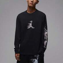 Jordan Sudadera hombre AS DF SPRT GFX LS CREW, Suéter de cuello redondo de punto HQ9039-010 - Negro - Ver 1