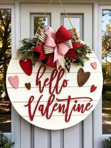 1 tượng trang trí, Tấm bảng gỗ hình trái tim ngày Valentine, Đồ trang trí Valentine, Quà tặng đám cưới/đính hôn, Móc treo cửa bằng gỗ tròn, Trang trí nhà cửa, Vật dụng gia đình - Nhiều màu - Xem 2