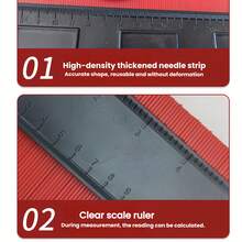 1pc Asymmetrical Contour Gauge, English Curve Ruler, Woodworking, Automotive, Stone Material Measuring Tool