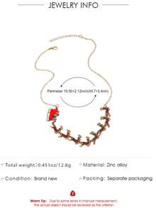 1 Piece - An Exclusive Christmas Ornament Necklace Featuring Small Reindeer On A Sled. It Is A Cute And Fashionable Piece That Goes Well With Both Christmas And Valentine's Day. It Can Also Be Used As A Standalone Accessory. - Multicolor - View 7