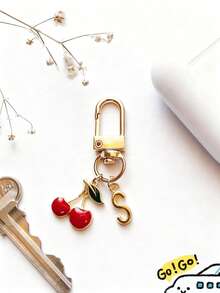 个性化Y2K樱桃钥匙扣，送给女孩的礼物，可用作包包挂饰、汽车装饰、教师节礼物、朋友礼物、姐妹礼物，创意十足 - 多色 - 查看 3