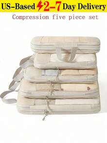 5-Piece Compression Storage Bag Set Ideal For Suitcases, Lightweight Travel Storage Kit Expandable Luggage Organizer Space-Saving Travel Essential Perfect For Backpacks, Travel Bags, Suitcases, Travel Gear, And Back-To-School/Moving Storage. Ideal For Separating Laundry, Toiletries, Cosmetics, And Clothing. Travel Storage Bag, Travel Organization Essential, 5-Piece Compression Storage Set, Convenient Storage. Mesh Compression Travel Storage Bag 5-Piece Set For Suitcase Clothes, Shoes, Toiletries Storage. Waterproof And Moisture-Proof For Worry-Free Travel. Dual-Zipper Travel Compression Storage Bag Organizer. - Multicolor - View 2