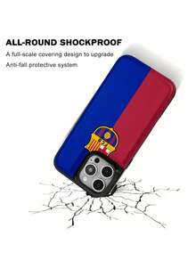 Funda para móvil con el logo del FC Barcelona en bloques de color. Compatible con teléfonos ,  17,  16 Pro Max,  15 Pro Max,  13 y  12. Fabricada en TPU para una protección eficaz contra golpes y caídas. Un regalo ideal para familiares, amigos, seres queridos, parejas y para Navidad. - Negro - Ver 3