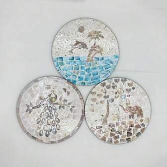 Nordic Ins-Style American Insulated Placemat, Creative Shell Plate, Luxurious Round Placemat, Home Tray