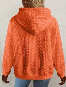 女士休闲宽松套头针织提花长袖运动衫