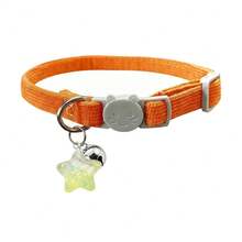 1件装可调节可拆卸安全扣猫项圈，带星形吊坠，适合小型/中型/大型猫咪，宠物礼物